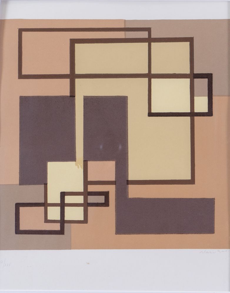 Null MARIO RADICE (Como 1898 - Milan 1987) 《无题》。纸上彩色石版画。纸张：70x50厘米；版材：39x39厘米。作品&hellip;