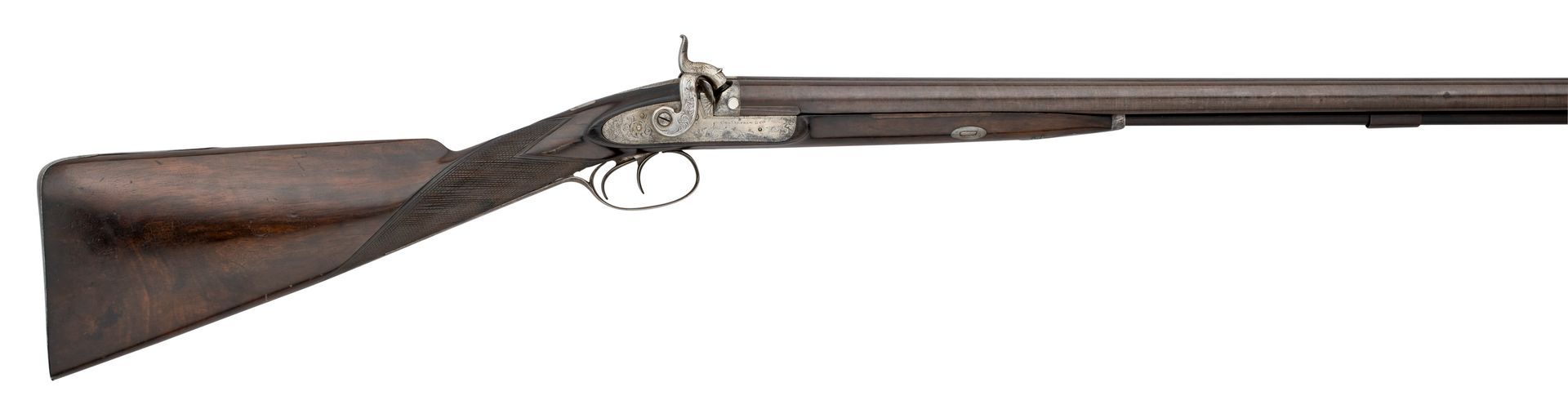 A 16 BORE D.B. PERCUSSION SPORTING GUN BY CHARLES NEPHEW & CO. UN PISTOLET DE SP&hellip;