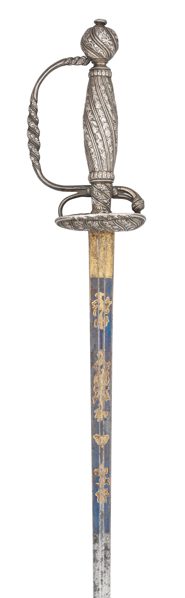 A FINE FRENCH SILVER-HILTED SMALLSWORD, PARIS, 1753 一把精美的法国银柄小剑，巴黎，1753 年 

扁平六角&hellip;