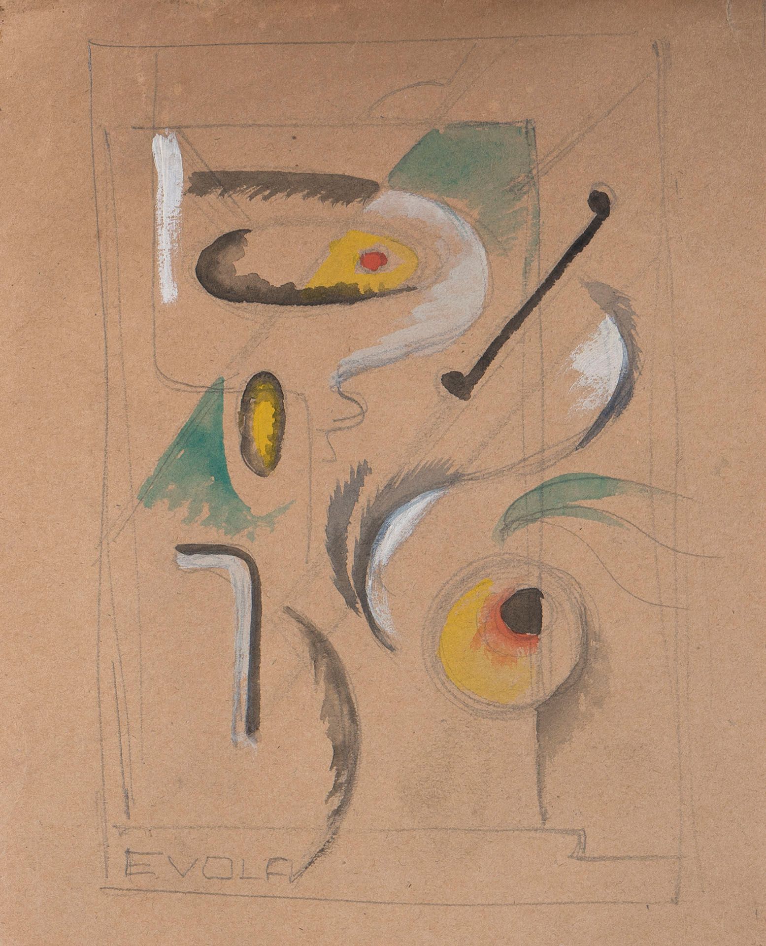 Julius Evola (Rom/Roma 1898 - 1974) 无标题，20/30年；水杯，纸板，19 x 15,5 cm_x000D_。

基金会_x&hellip;