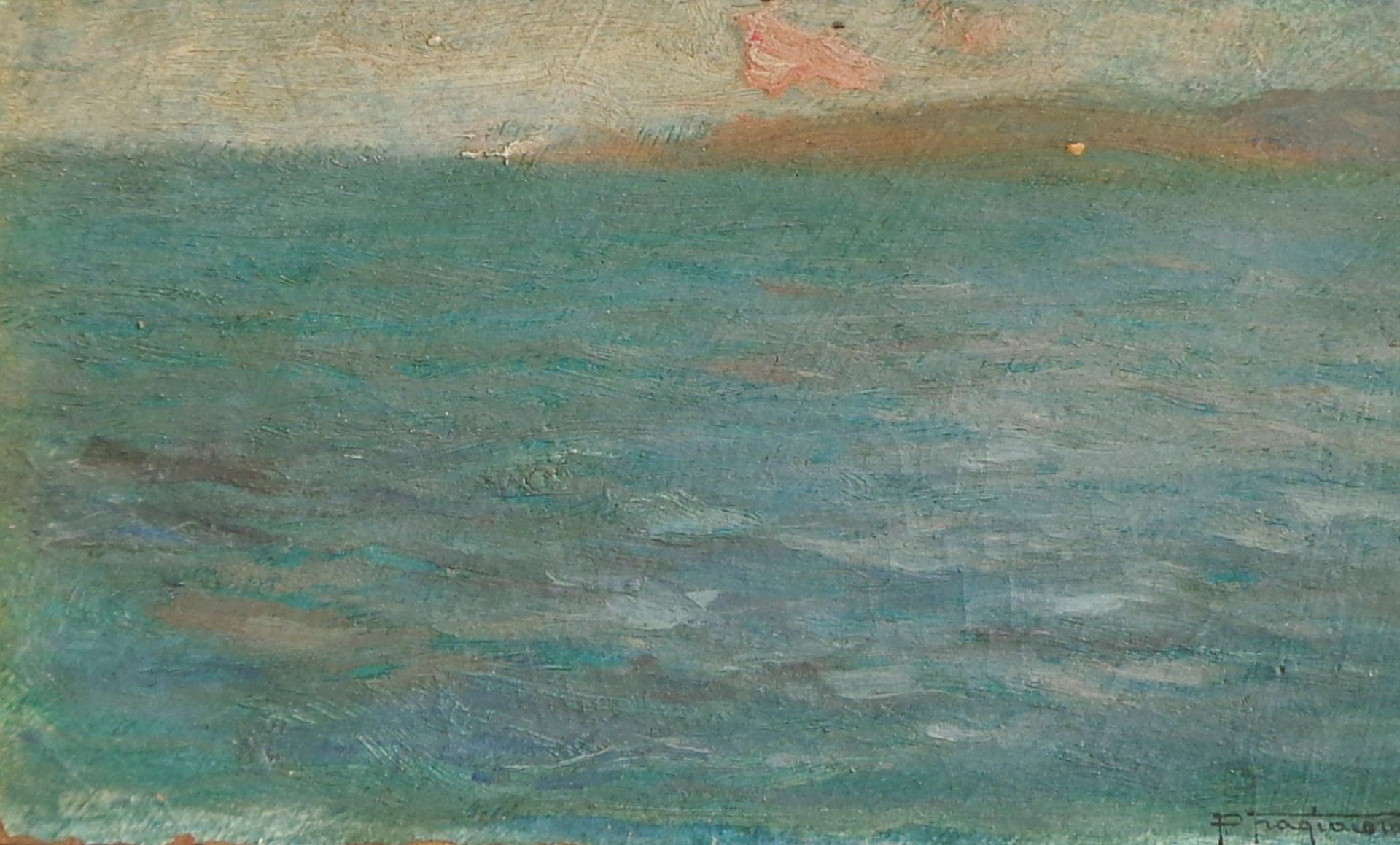 Pietro Fragiacomo (Triest/Trieste 1856 – Venedig/Venezia 1922) Marina;橄榄油，10,5 x&hellip;