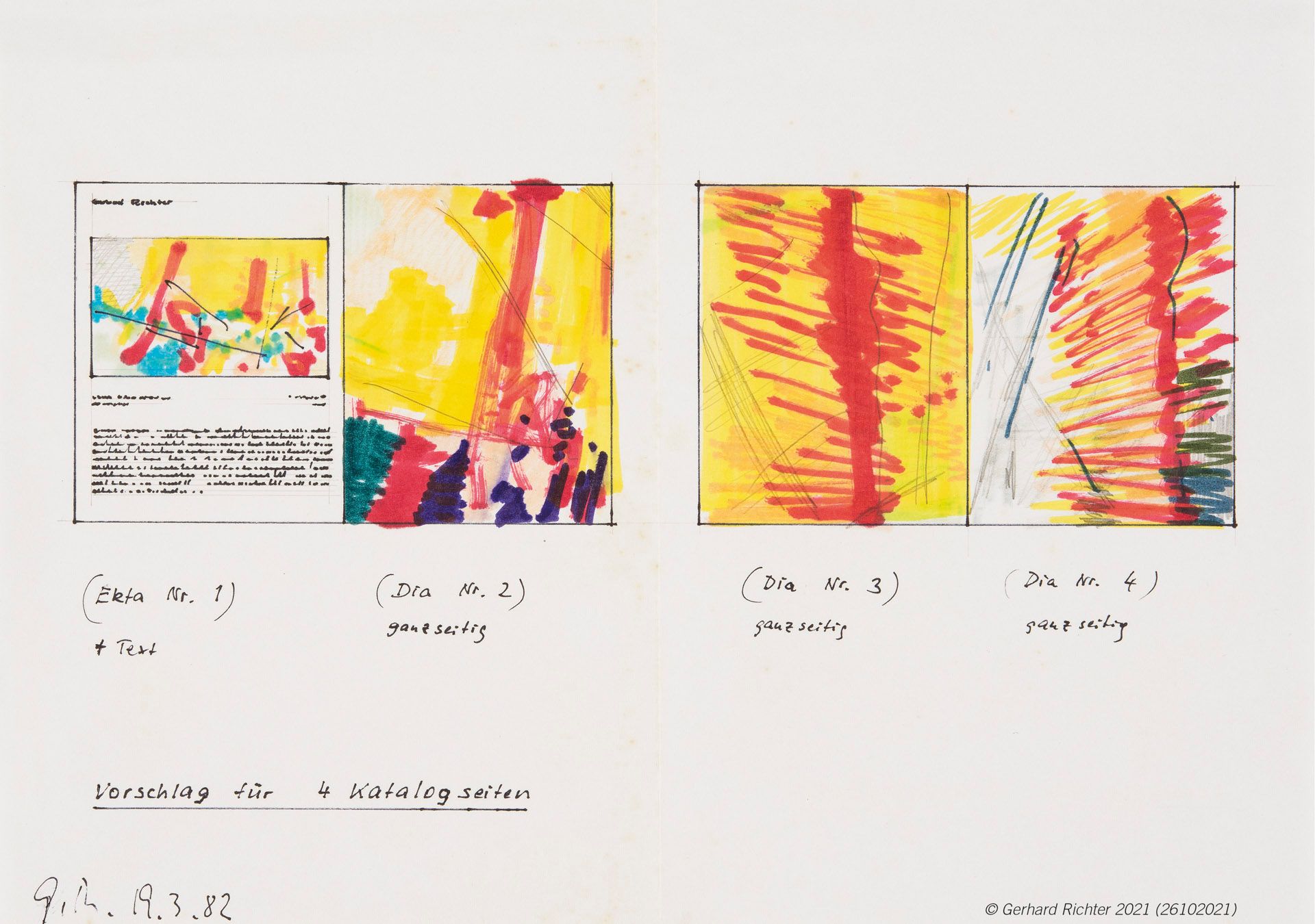 Gerhard Richter (Dresden/Dresda 1932) Broschur für einen 4-seitigen Katalog, 198&hellip;