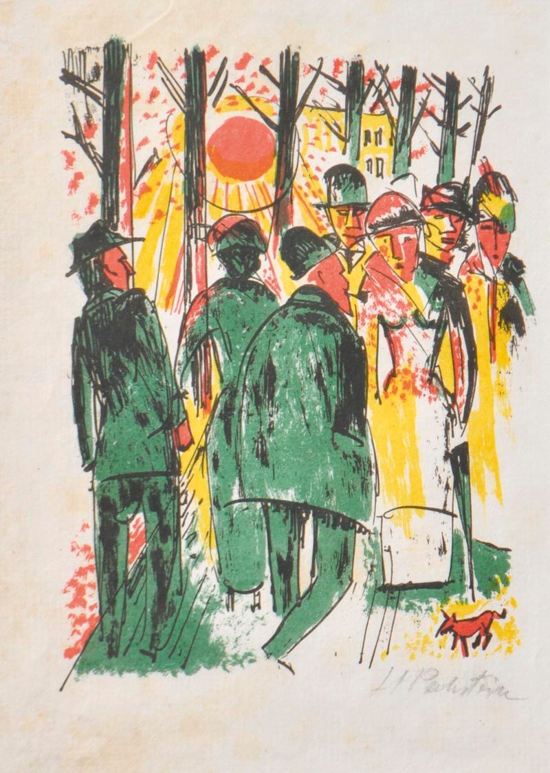 Max Pechstein (Zwickau 1881 - Berlin/Berlino 1955) Spaziergang，1922年；纸上彩色石版画，23,&hellip;