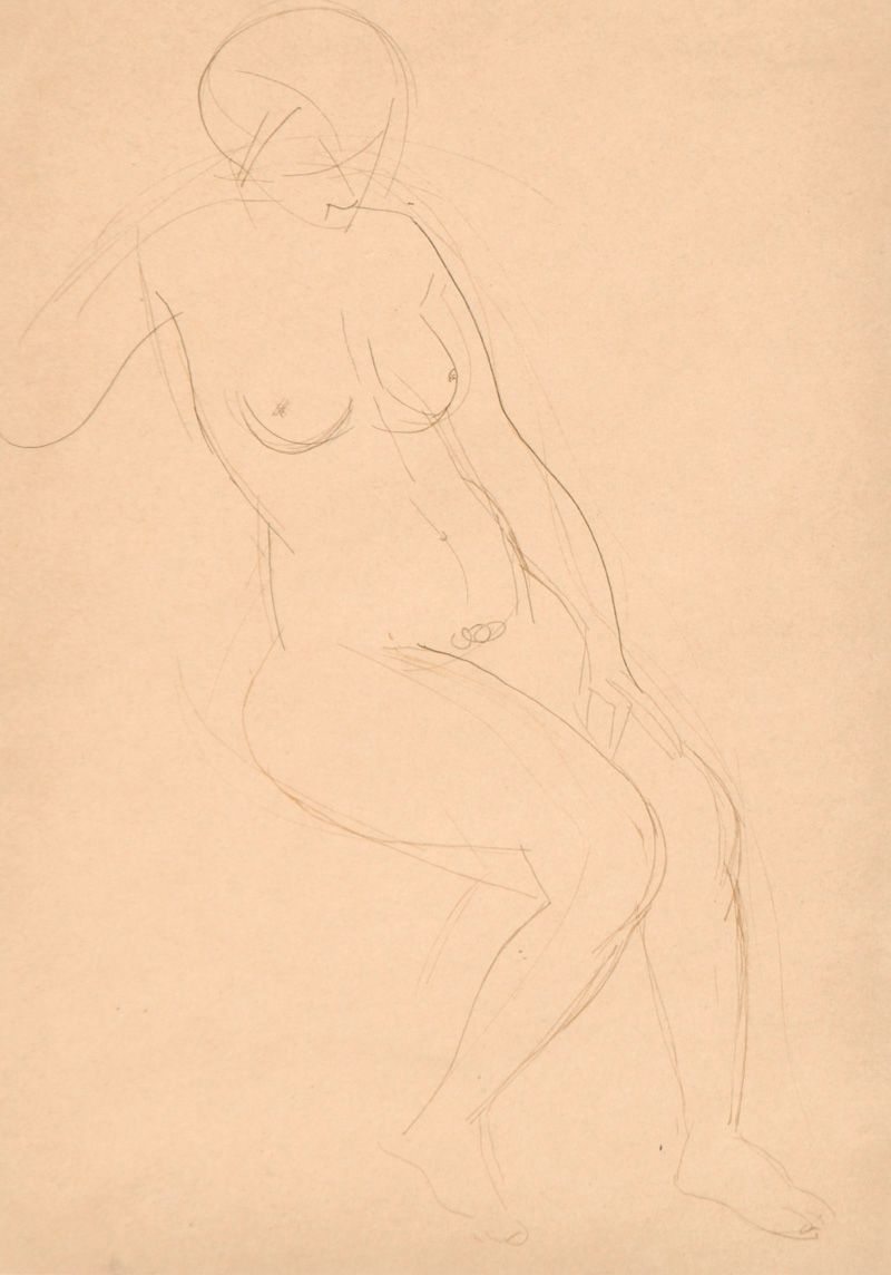 Mario Mafai (attributed) (Rom/Roma 1902 - 1965) Femme ; Encre et crayon sur papi&hellip;
