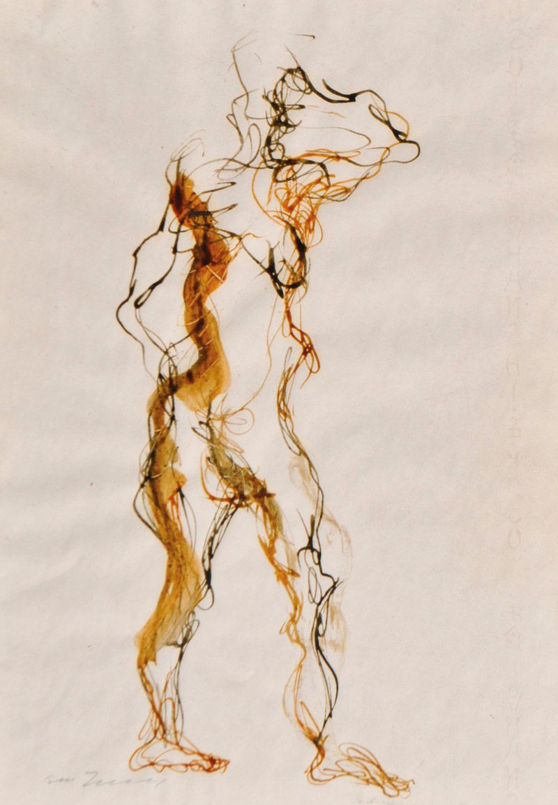 Ernesto Treccani (Milano 1920 - 2009) Figur ; Tusche und Aquarell auf Papier _x0&hellip;