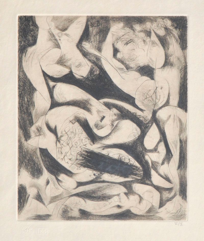 Jackson Pollock (Cody 1912 / East Hampton 1956) 无题》（P14），1944/1967；雕刻和干点印刷，棕黑色，3&hellip;