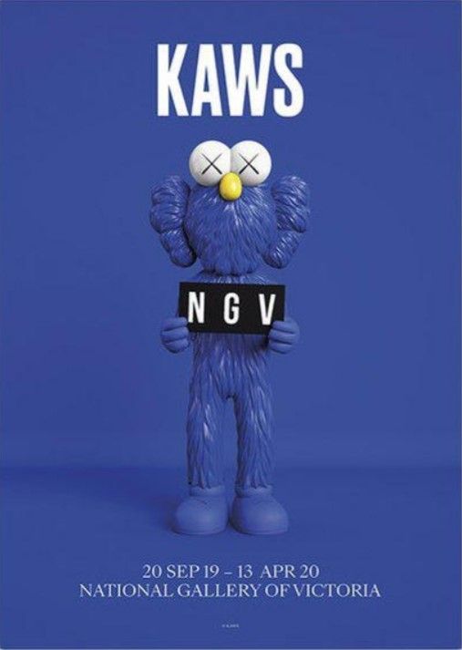 DONNELLY BRIAN KAWS
泽西市（新泽西州） 1974

Kaws x NGV BFF海报（蓝色版）
2019

博物馆海报上的打印/博物馆海报上&hellip;