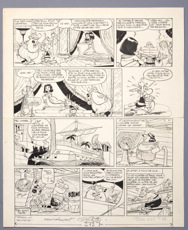阿尔伯特-乌德索（1927-2020年） 
Asterix - 第六张专辑。 
阿斯特里克斯和克娄巴特拉。 
板块n°43。 
印度墨水在纸上为这个原版的第43&hellip;