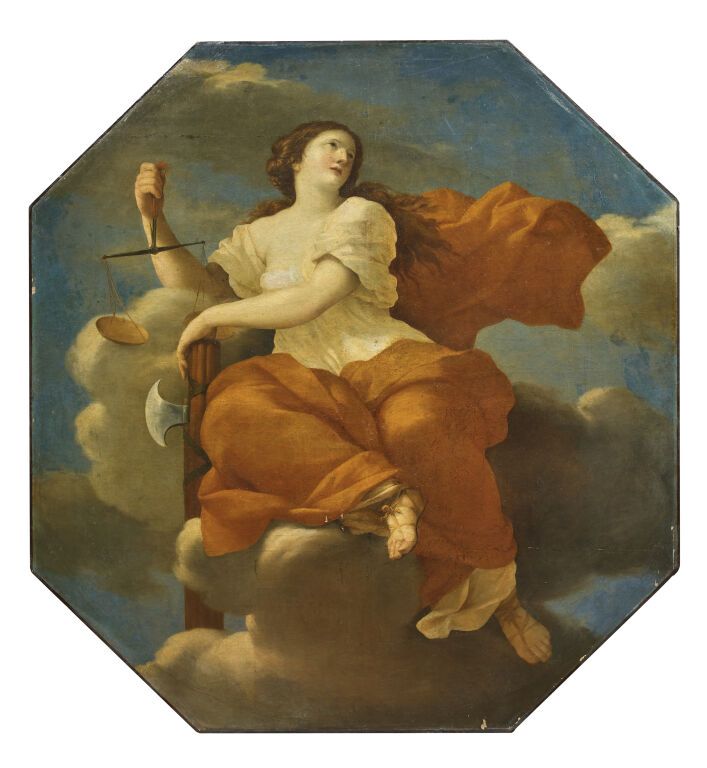 Null 乔瓦尼-弗朗西斯科-罗曼尼利（Viterbo 1610 - 1662）。
正义的寓意。
八角形的画布（以前有椭圆形的视图）。
196.5 × 181 &hellip;