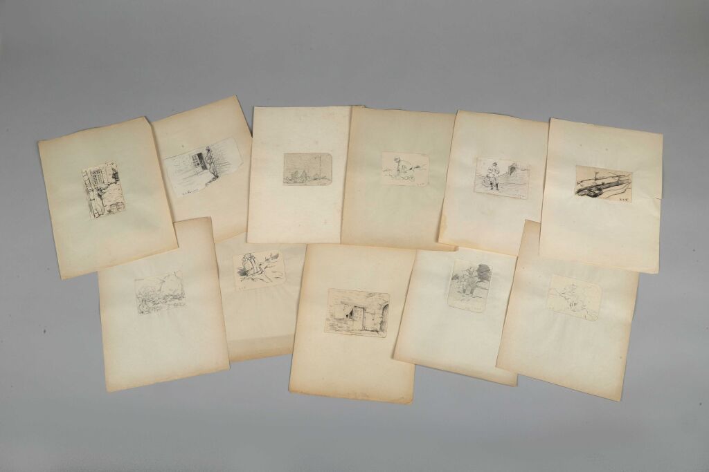 Null Gaston de FONSECA (1874-1943).
Set of 57 drawings in black pencil or charco&hellip;