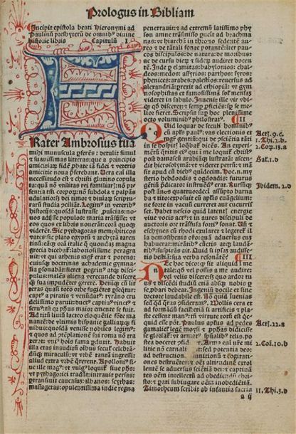 Null [Incunable]. [BIBLE. Latin. 1491]. Biblia integra, summata, distincta, supe&hellip;