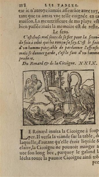 Null * [Livre illustré du XVIe siècle]. ÉSOPE. Réunion de deux ouvrages en 1 vol&hellip;