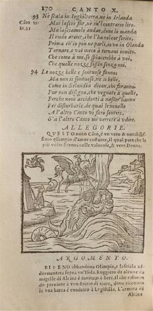 Null * [Livre illustré du XVIe siècle]. ARIOSTE (L'). Orlando furioso di M. Lodo&hellip;