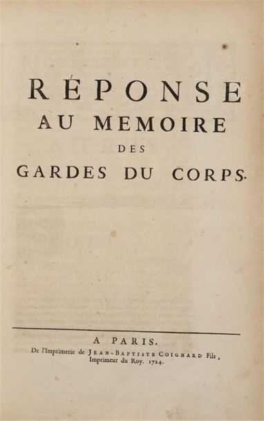 Null [Gardes royaux]. Recueil réunissant 5 pièces publiées à Paris en 1724. In-f&hellip;