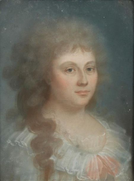 Null Ecole FRANCAISE du XVIIIème siècle.
Portrait de dame en déshabillé.
Pastel &hellip;