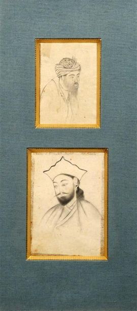 Null DEUX PORTRAITS D'HOMME, IRAN STYLE SAFAVIDE, XIXe siècle.
L'un à coiffe tim&hellip;