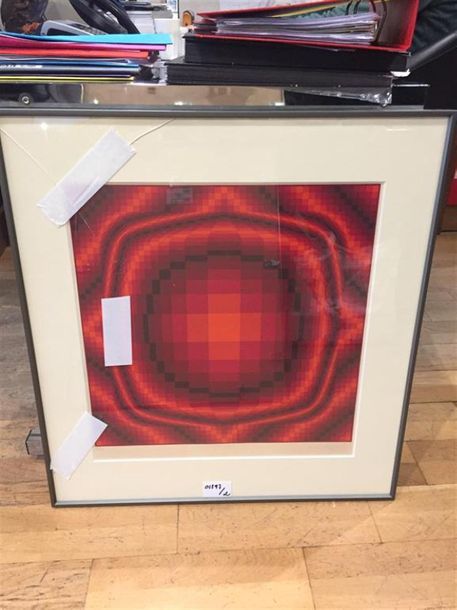 Null Victor VASARELY (1906-1997)
Composition dans les tons rouge.
Lithographie s&hellip;