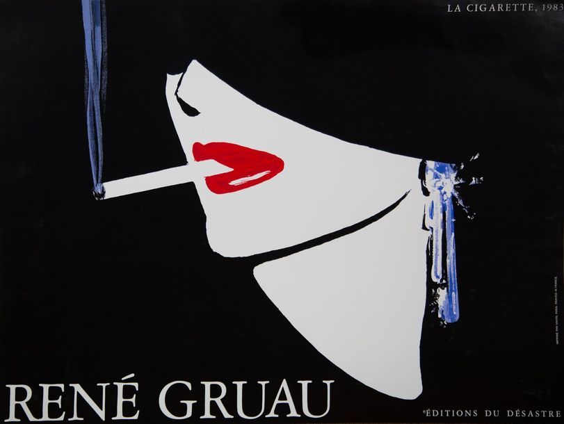 Null GRUAU René (1909-2004)
"La cigarette", 1983
Affiche.
Haut. : 60 cm ; Larg. &hellip;