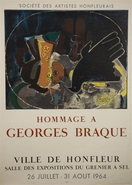 Null BRAQUE Georges (1882-1963) 
"Hommage Société des artistes Honfleurais", 196&hellip;
