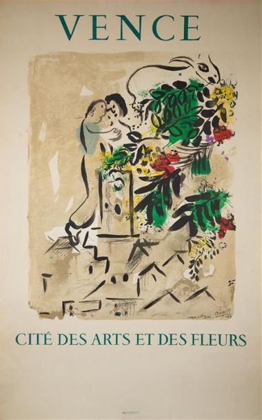 Null CHAGALL Marc (1887-1985) 
"Cité des arts et des fleurs - Vence", 1954 
Affi&hellip;