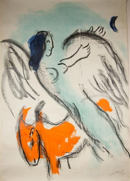 Null CHAGALL Marc (1887-1985) 
"L'ange. Kunstalle Bern - du 27/10 au 27/11/1956"&hellip;