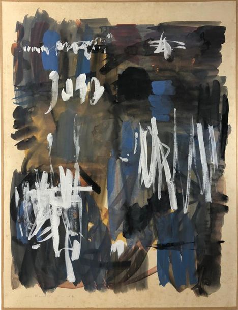Null BOUCHET Jean (1929-2010)
"Composition abstraite, majeures blanc, noir", 195&hellip;