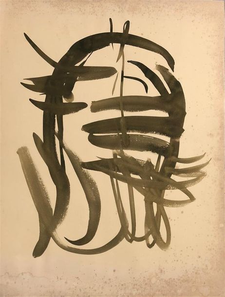 Null BOUCHET Jean (1929-2010)
"Motif abstrait", 1954
Gouache sur papier à dessin&hellip;
