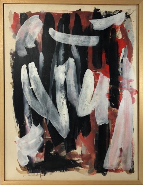 Null BOUCHET Jean (1929-2010)
"Composition abstraite, majeures noir, rouge, blan&hellip;
