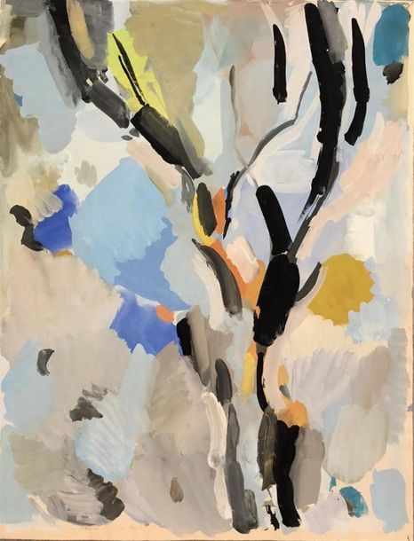 Null BOUCHET Jean (1929-2010)
"Composition abstraite, majeures bleu, gris, noir,&hellip;