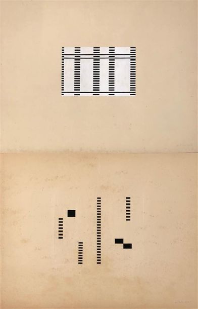 Null BOUCHET Jean (1929-2010)
"Abstraction en noir et blanc", 1950 et 1952
Paire&hellip;