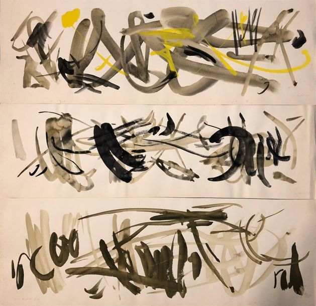 Null BOUCHET Jean (1929-2010)
"Compositions abstraites, motifs noir, jaune, taup&hellip;