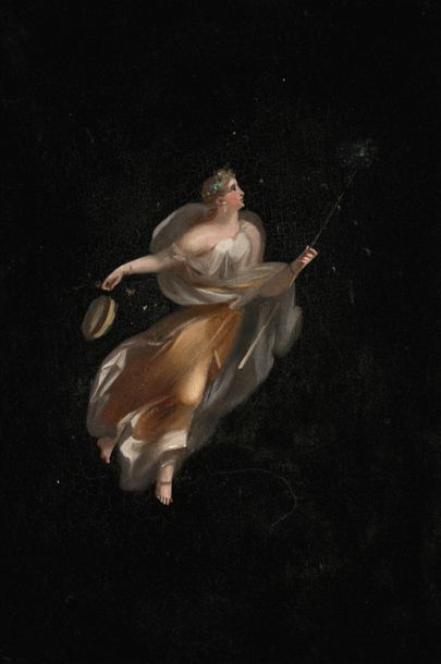 Null École italienne du début du XIXe siècle 
"Figure féminine plafonnante"
Huil&hellip;