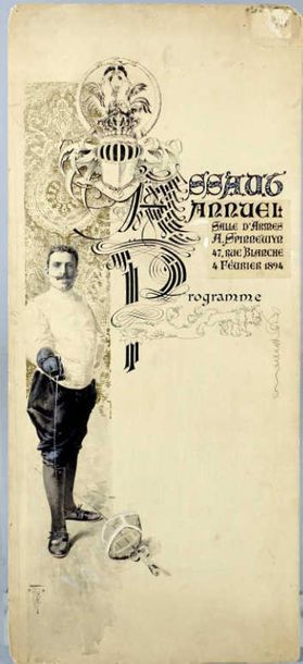 Null ESCRIME
ORAZI Manuel (1860-1934)
"Projet d'affiche de 1894 pour l'Assaut an&hellip;