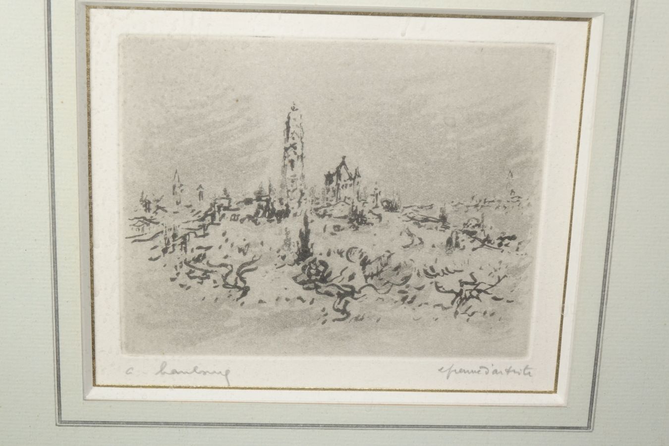 Null HAMBURG André (1909-1999)

村庄和塔上的风景

镌刻在黑色的。艺术家的证明。左边有签名。

11 x 13.5厘米