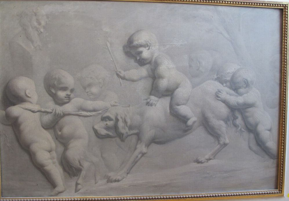 Null FRENCH SCHOOL circa 1880

 Putti and ram; Putti and dog.

Pair of original &hellip;