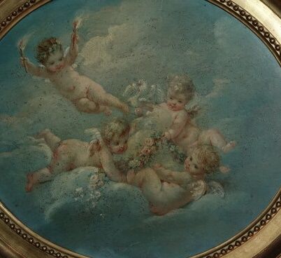 Null Amour dans des nuées 

Paire de peintures à l'huile

25 x 33 cm 

(fentes e&hellip;