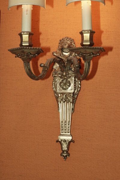Null Paire d'appliques à deux bras de lumière en bronze doré

Style Louis XVI