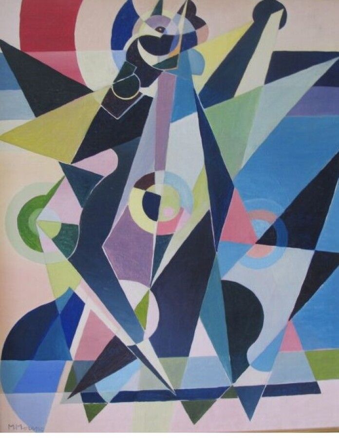 Null 莫雷诺-米歇尔（生于1945年

"作曲Syntho Chronisme", 1978年

布面油画，左下方有签名，背面有标题

高度：65厘米65厘&hellip;
