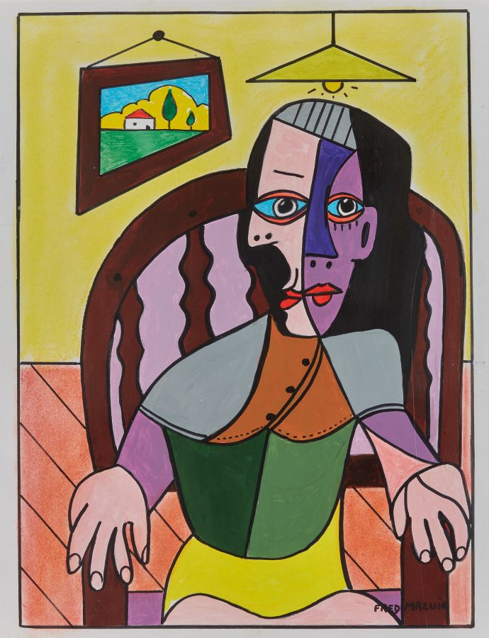 Null MAZUIR Fred (né en 1944)

"Femme double. Hommage à Picasso"

Technique mixt&hellip;