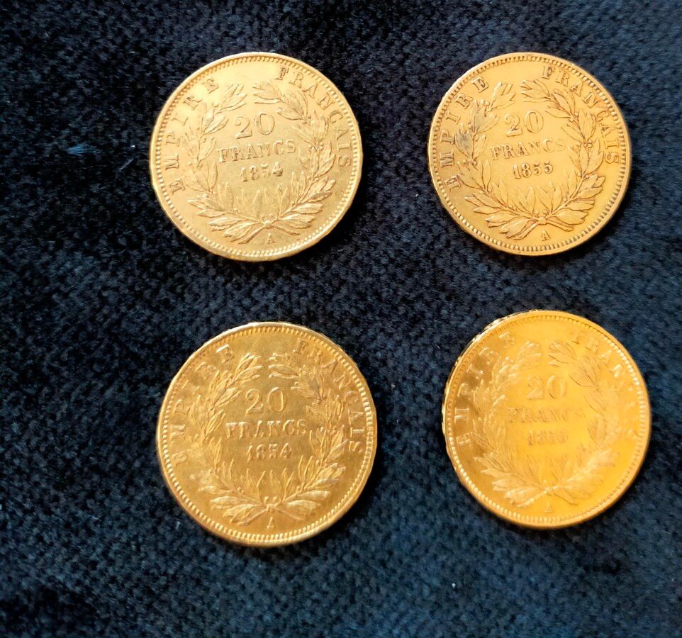 Null FRANKREICH - 4 Münzen 20 Francs Gold Napoleon III (1854, 1855)



Gewicht: &hellip;