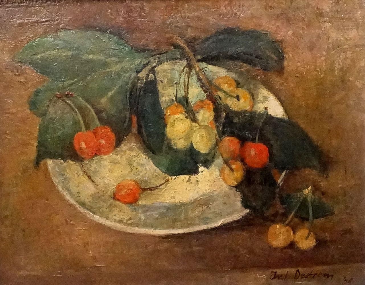 Null 安托瓦内特-戴斯特伦(?-1941)。

樱桃的静物。

布面油画，左下角有签名，日期为1934年

高度：33厘米33 ; 宽度 : 41 cm