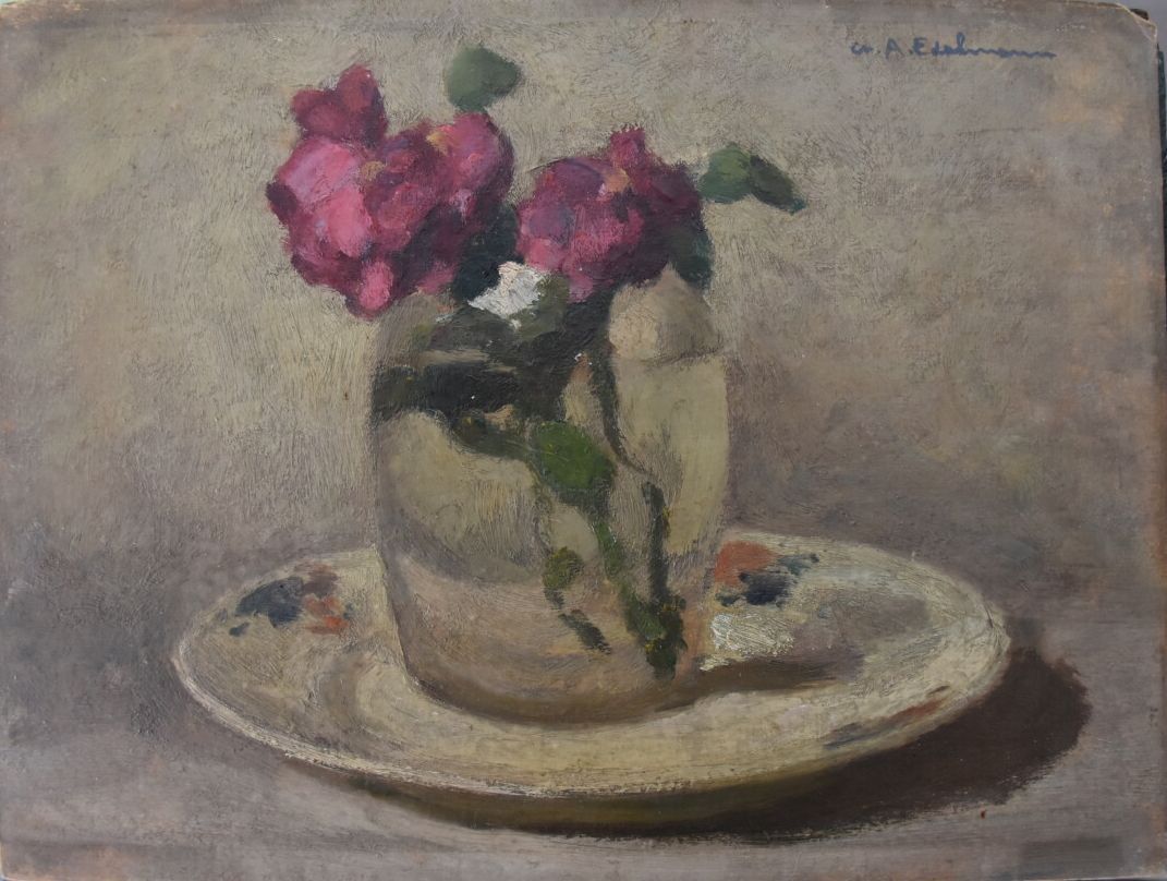 Null 埃德尔曼-查尔斯-奥古斯特(1879-1950)

花瓶静物画

右上角有签名的板面油画

高度：26厘米26 ; 宽度 : 35 cm
