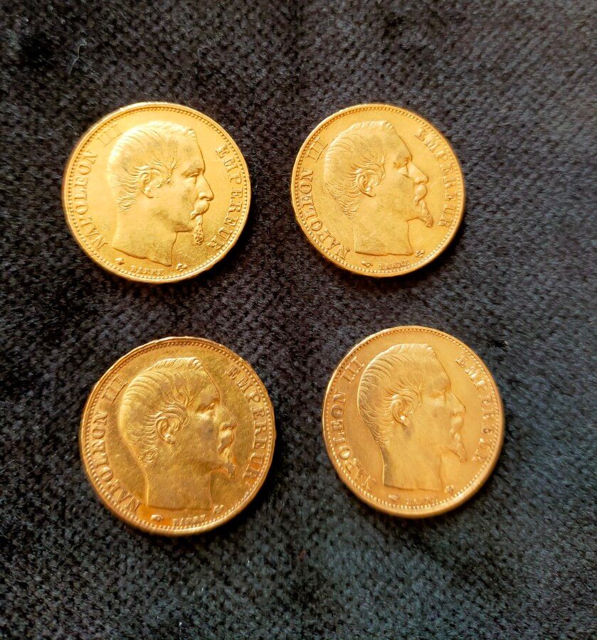Null FRANCE - 4 coins 20 Francs gold Napoleon III (1857, 1859, 1860)



Weight :&hellip;