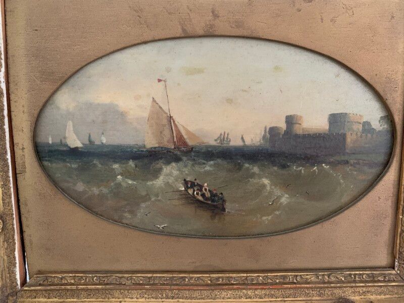 Null Scuola francese del 19° secolo

I canottieri

Olio su pannello ovale

Altez&hellip;