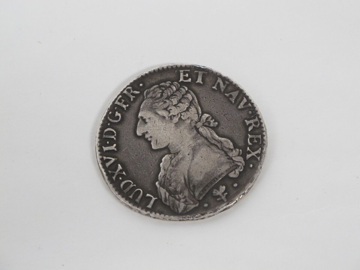 Null Silbermünze Ludwig XVI., 1787, abgenutzt und berieben