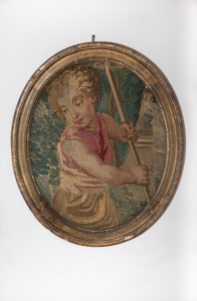 Null Fragment de tapisserie 

Saint Jean Baptiste

Encadrement ovale 

Haut. : 4&hellip;