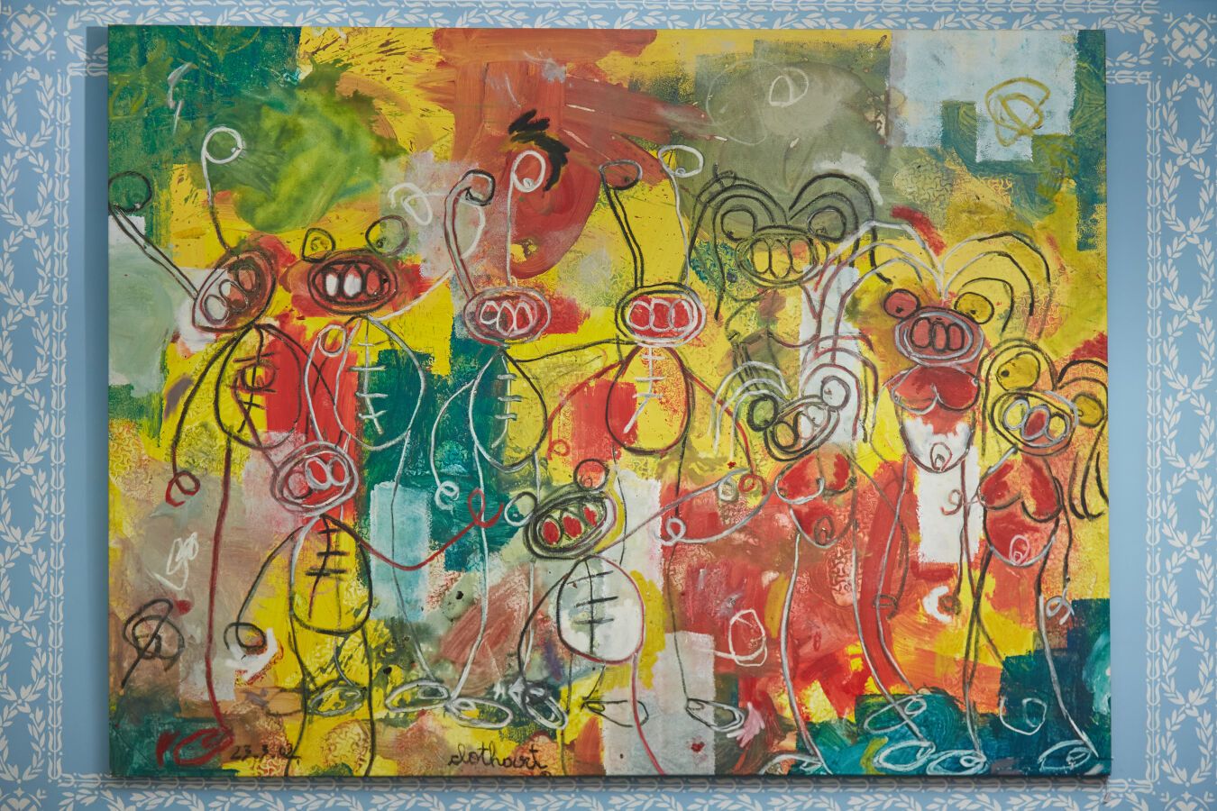 Null 洛里亚-塞德里克（生于1975年）

无题

布面油画，中央下方有签名，左下方有日期 "23.3.02"。

高度：140厘米140；宽度：200厘米