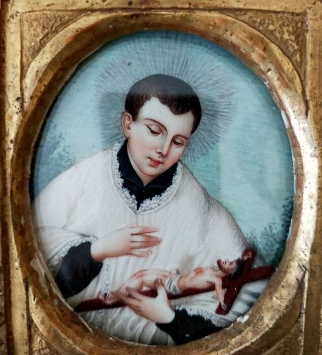 Null Oval miniature : choirboy Saint Louis de Gonzague Height. 6.5 cm

Gilded wo&hellip;
