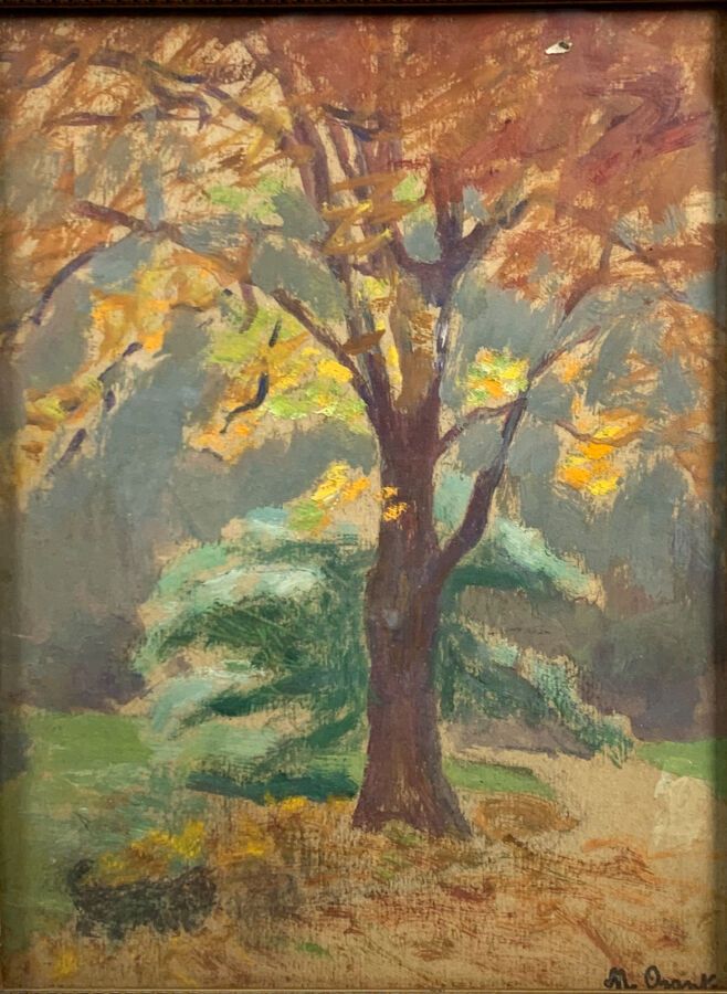 Null 奥兰特-马特 (1874- 1957)

秋天的树

纸板上的油画，右下方有工作室印章

高度：36厘米36；宽度：27厘米