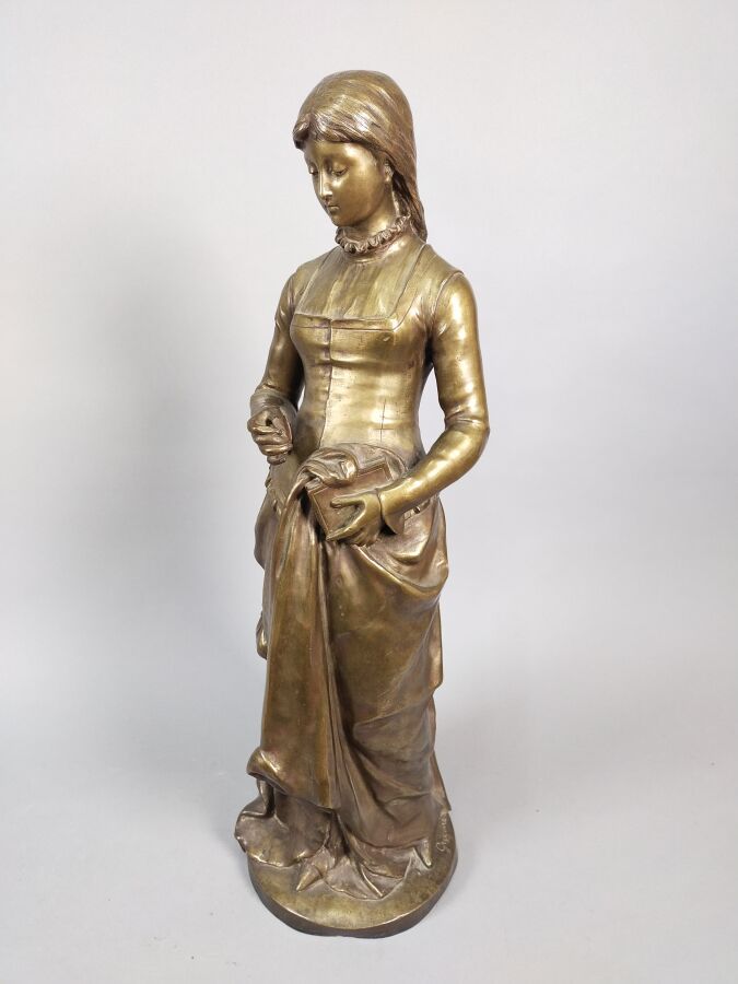 Null 格鲁瓦-让-路易(1840-1890)

Marguerite

带有奖章铜锈的青铜器

阳台上有 "Grégoire "签名。

高度：57厘米高度&hellip;